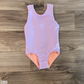 Solid Blush + Shiny Purple Swim One Piece